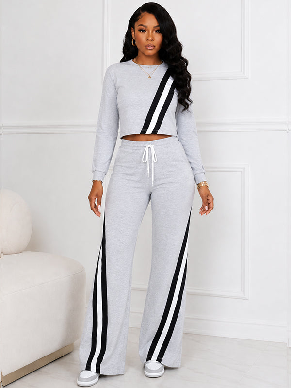 Stripe Sweatshirt & Pants Set