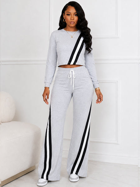 Stripe Sweatshirt & Pants Set
