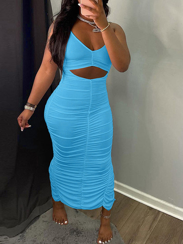 Indiebeautie Cutout Ruched Dress