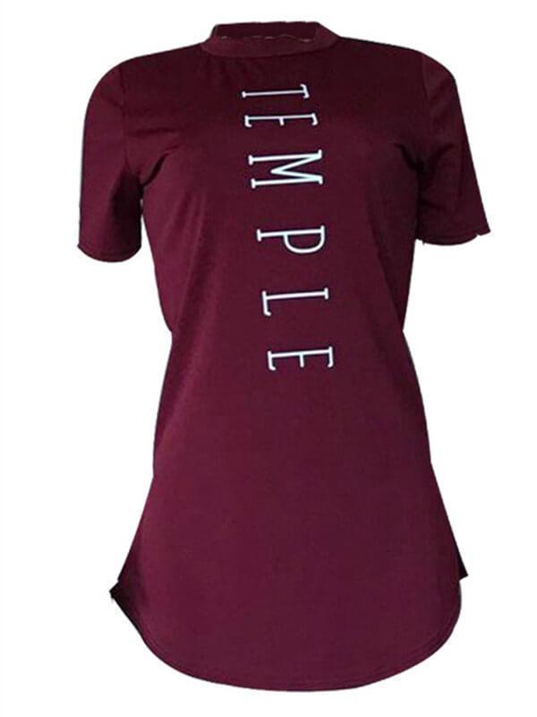 indiebeautie Side-Slit Slogan T-shirt