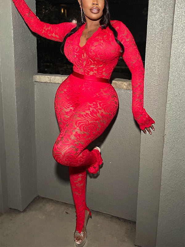 Lace Bodysuit & Pants Set