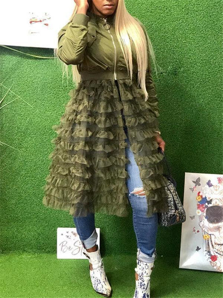 Indiebeautie Frilled Mesh Combo Jacket