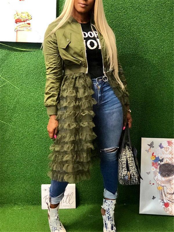 Indiebeautie Frilled Mesh Combo Jacket