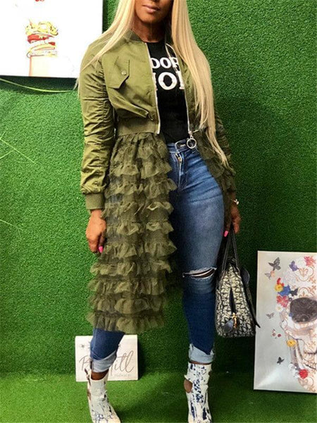 Indiebeautie Frilled Mesh Combo Jacket