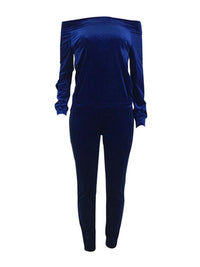 Off Shoulder Velvet Co-ord--Clearance