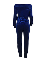 Off Shoulder Velvet Co-ord--Clearance