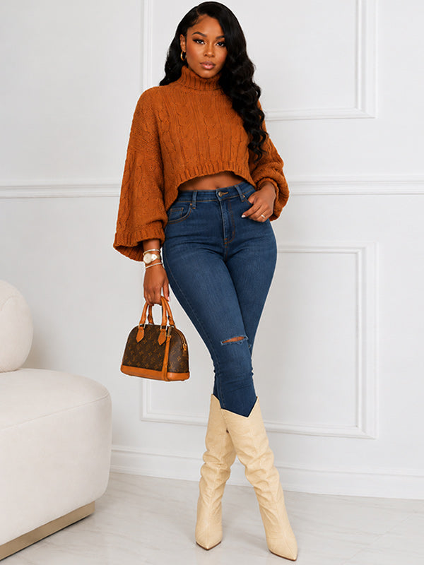 Knit Turtleneck Poncho