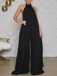 indiebeautie Halter Chiffon Jumpsuit