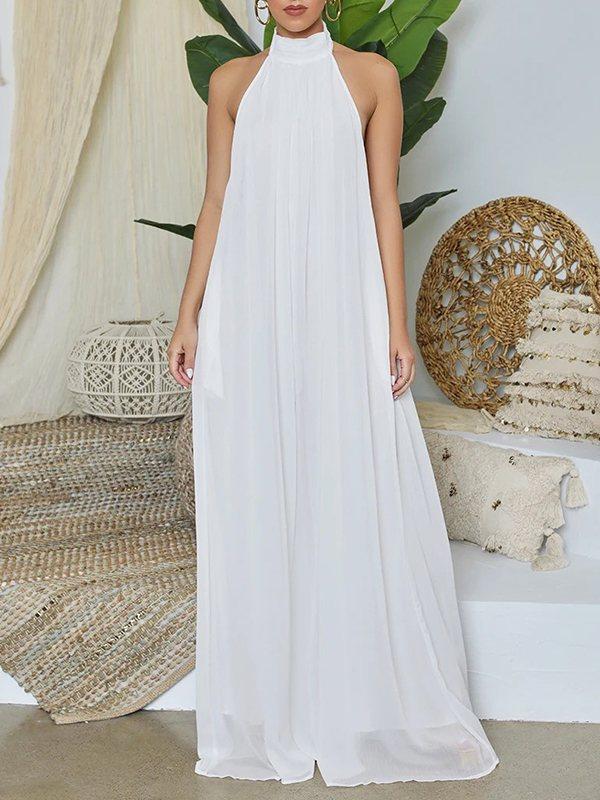 indiebeautie Halter Chiffon Jumpsuit