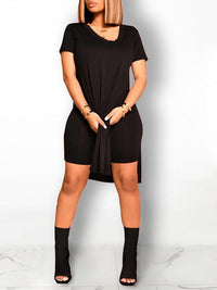 Side-Slit Tee & Biker Shorts Set--Clearance