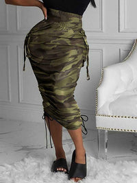 indiebeautie Camo Drawstring Skirt