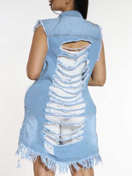 Indiebeautie Ripped Denim Vest