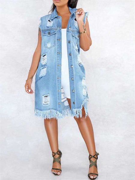 Indiebeautie Ripped Denim Vest