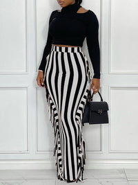 indiebeautie Fringe Combo Stripe Skirt
