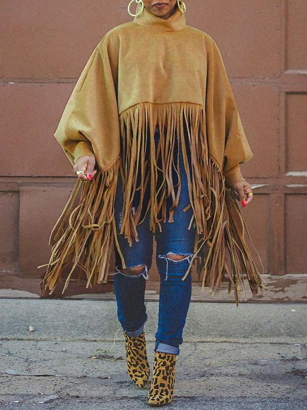 indiebeautie Fringe Combo Turtleneck Sweatshirt