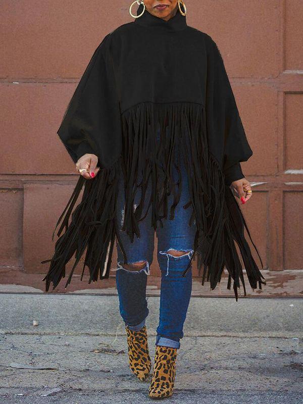 indiebeautie Fringe Combo Turtleneck Sweatshirt