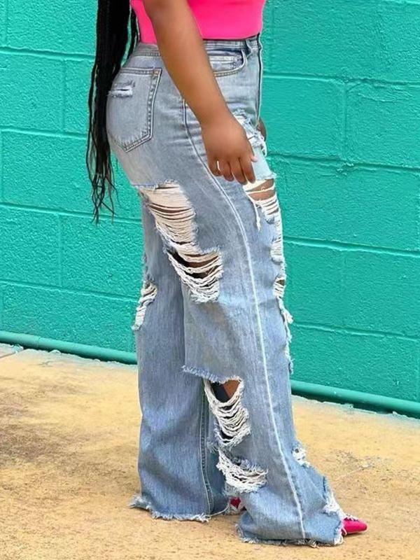 indiebeautie Ripped Fringe Jeans