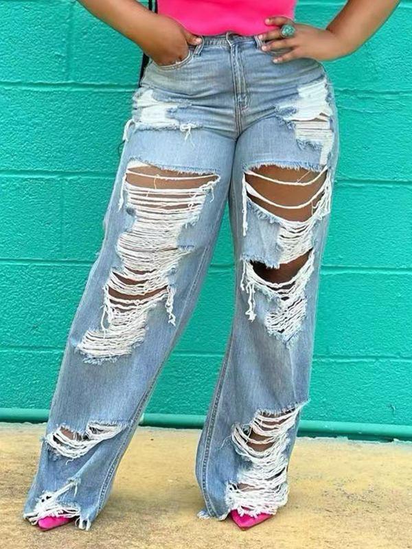 indiebeautie Ripped Fringe Jeans