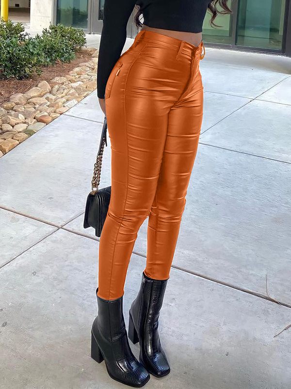 Black Faux-Leather Skinny Pants--Clearance