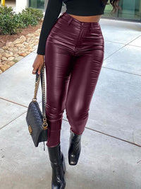 Indiebeautie Black Faux-Leather Skinny Pants