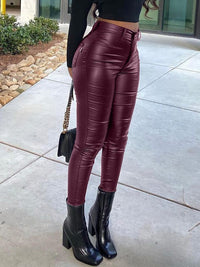 Indiebeautie Black Faux-Leather Skinny Pants