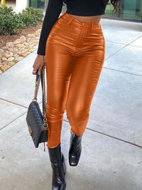 Black Faux-Leather Skinny Pants