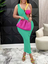 Indiebeautie Three-Tone Ribbed Dress
