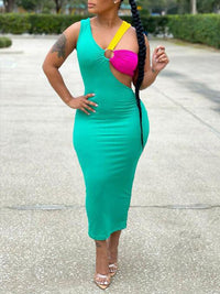 Indiebeautie Three-Tone Ribbed Dress