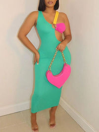 Indiebeautie Three-Tone Ribbed Dress