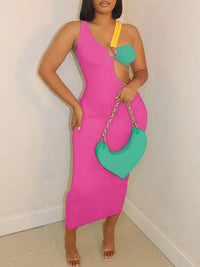 Indiebeautie Three-Tone Ribbed Dress