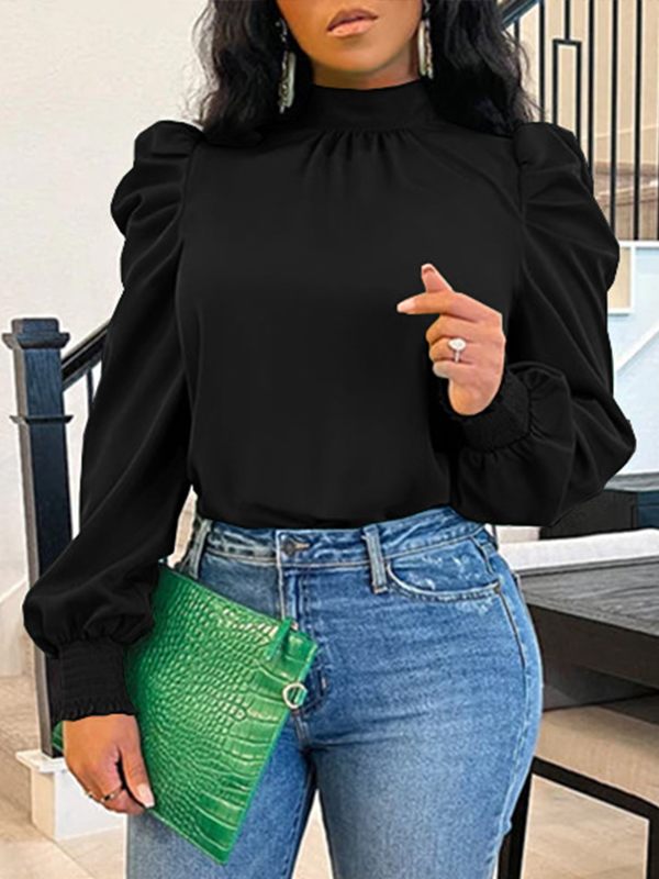 Tied-Back Puff-Sleeve Top--Clearance