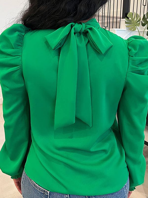 Tied-Back Puff-Sleeve Top--Clearance