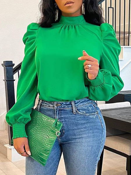 Tied-Back Puff-Sleeve Top--Clearance