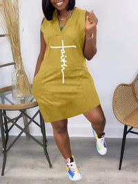 Indiebeautie Logo V-Neck Sleeveless Dress