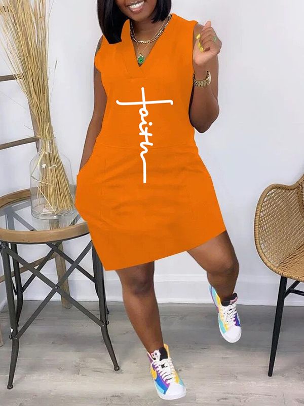 Indiebeautie Logo V-Neck Sleeveless Dress