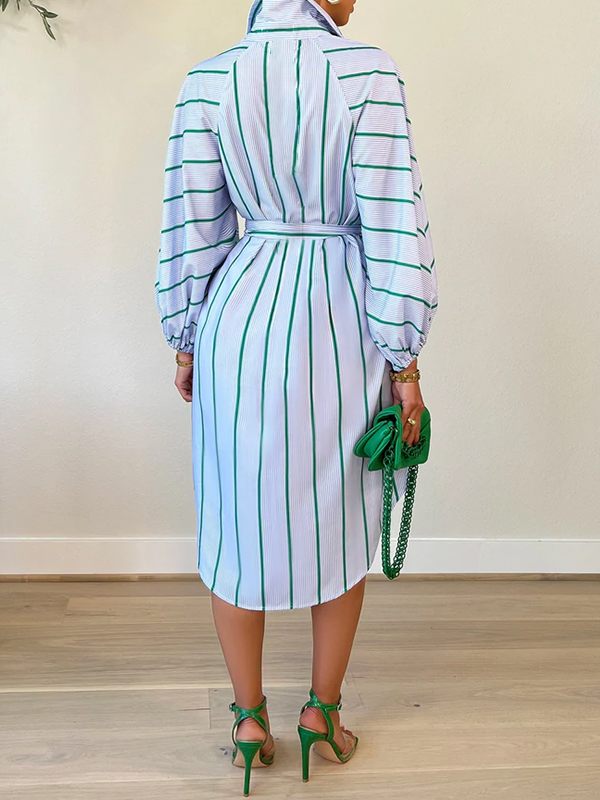 Indiebeautie Stripe Tied Shirt Dress