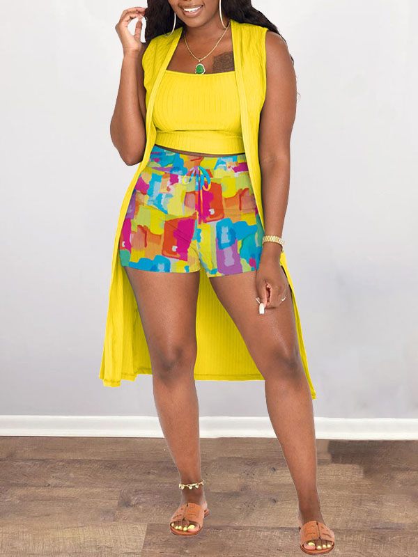 Indiebeautie Printed Shorts 3PC Set