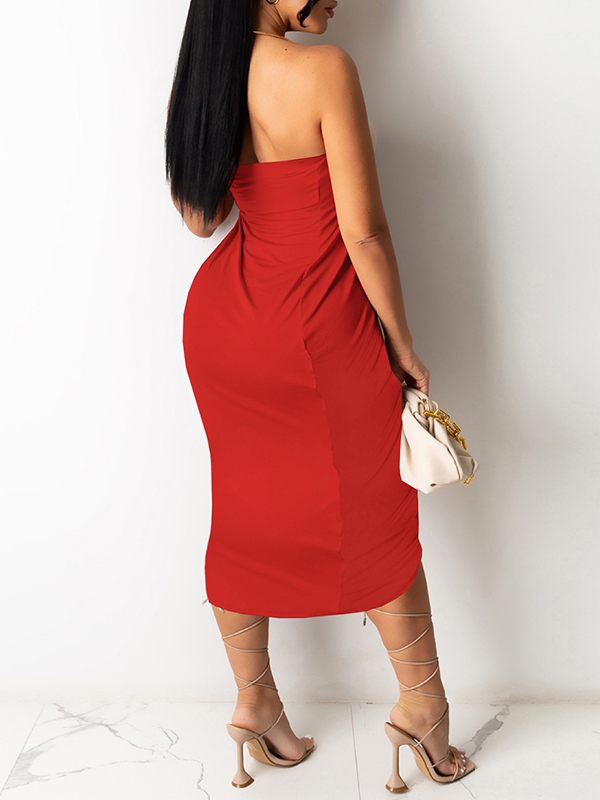 indiebeautie Strapless Ruched Dress