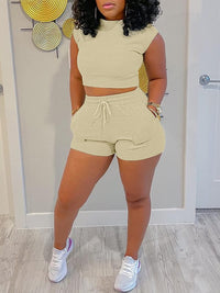 Solid Tank Top & Shorts Set--Clearance