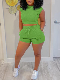 Solid Tank Top & Shorts Set--Clearance