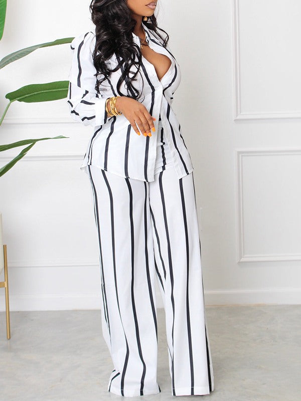 Indiebeautie Stripe Shirt & Pants Set