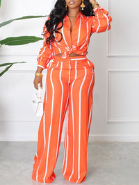 Indiebeautie Stripe Shirt & Pants Set