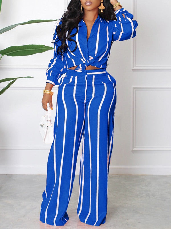 Indiebeautie Stripe Shirt & Pants Set