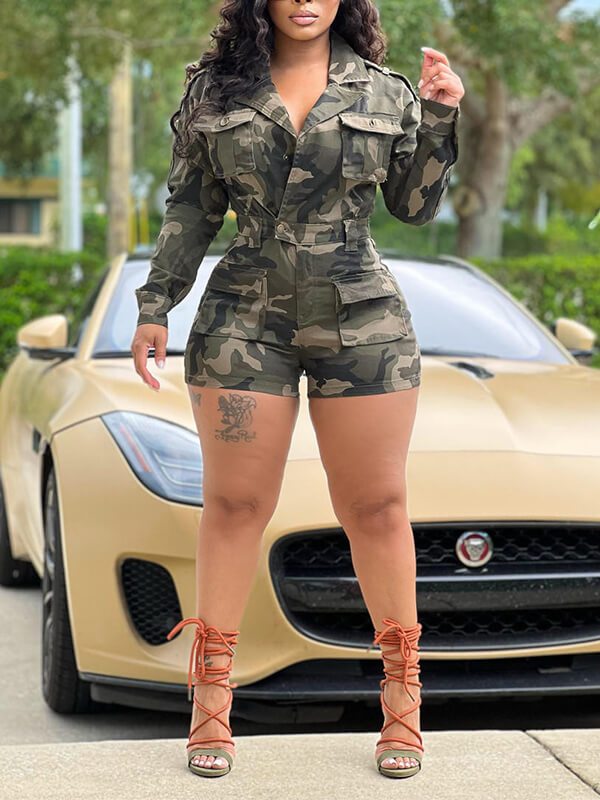 Indiebeautie Camo Cargo Romper