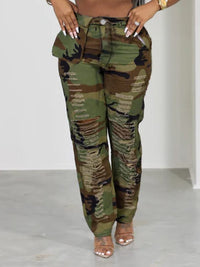 indiebeautie Camo Ripped Pants