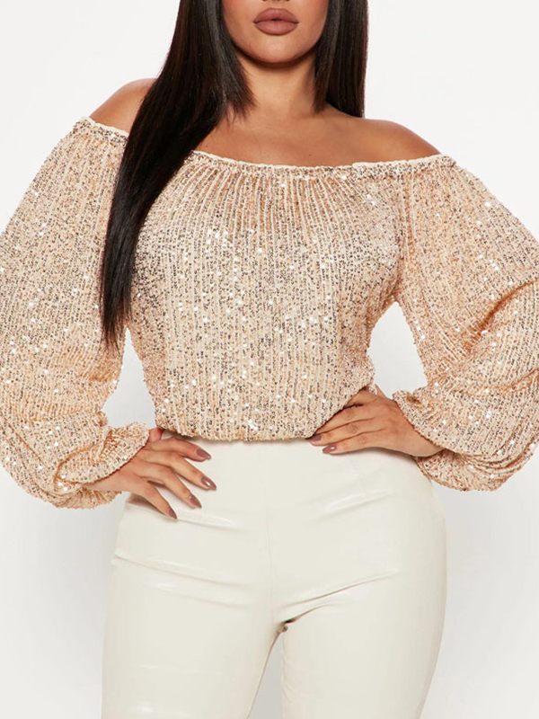 Indiebeautie Sequin Off-Shoulder Top