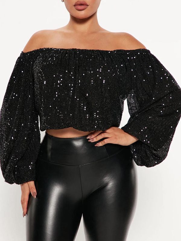 Indiebeautie Sequin Off-Shoulder Top