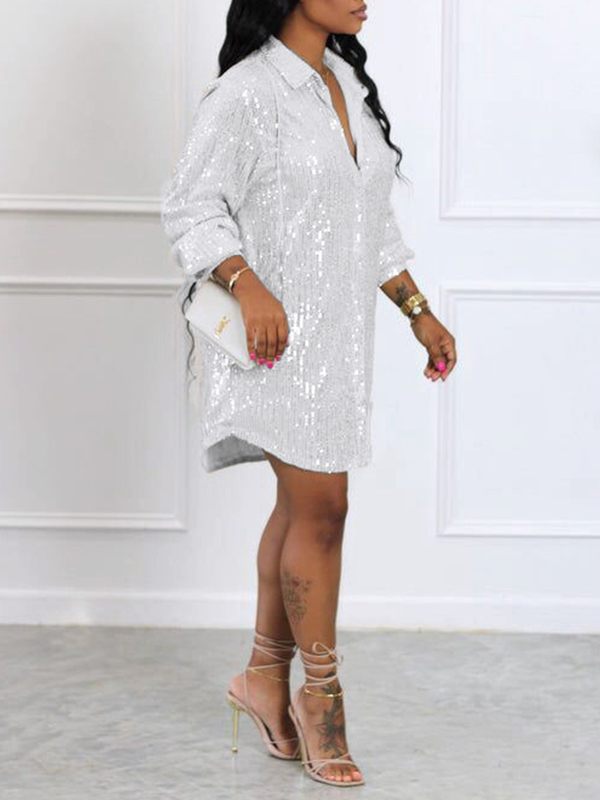 Indiebeautie Sequin Shirt Dress