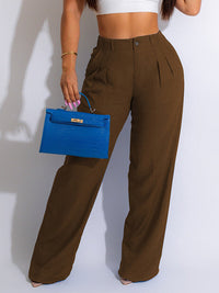 Indiebeautie Solid Straight-Leg Pants