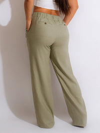 Indiebeautie Solid Straight-Leg Pants